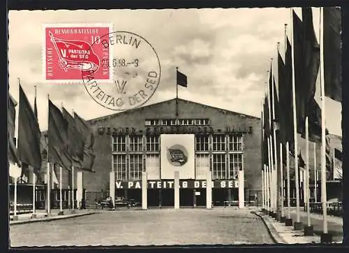 AK Berlin-Prenzlauer Berg, V. Parteitag der SED, Werner-Seelenbinder-Halle