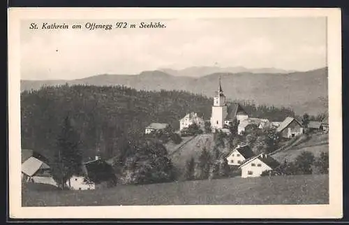 AK St. Kathrein am Offenegg, Ortsansicht in den Bergen