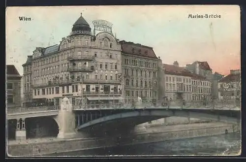 AK Wien, Marien-Brücke und der Photographie-Palast