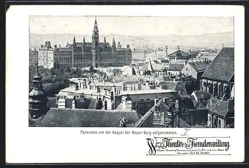 AK Wien, Panorama von der Kuppel der Neuen Burg aufgenommen