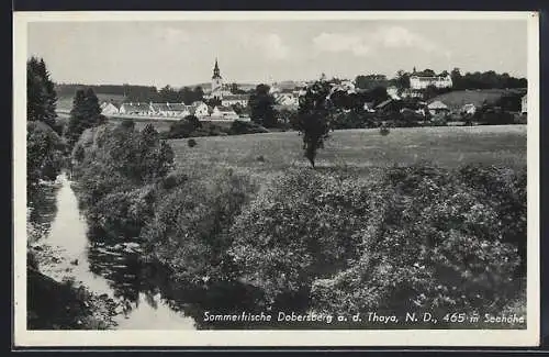 AK Dobersberg a. d. Thaya, Ortsansicht vom Fluss aus