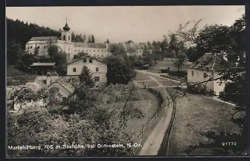 AK Mariahilfberg bei Gutenstein, Ortsansicht mit der Kirche