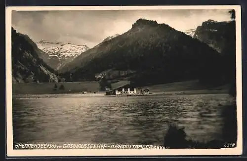 AK Brenner, Gasthaus Seehof am Brennersee mit Kraxentrager