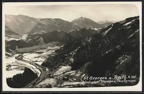 AK St. Georgen a. Reith, Blick gegen Voralpe und Prielgruppe