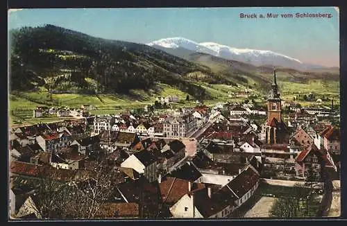 AK Bruck a. Mur, Ortsansicht vom Schlossberg