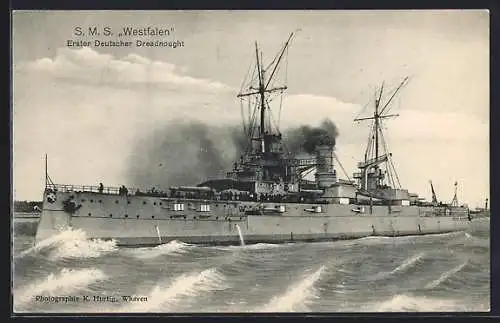 AK Kriegsschiff SMS Westfalen, Erster Deutscher Dreadnought