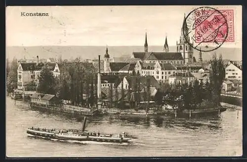 AK Konstanz, Dampfer Neptun auf dem Bodensee