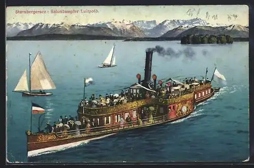 AK Salondampfer Luitpold auf dem Starnbergersee