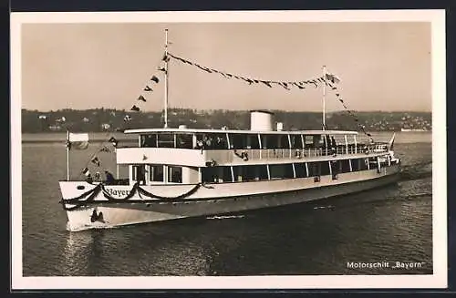 AK Motorschiff Bayern in voller Fahrt auf dem Starnberger See