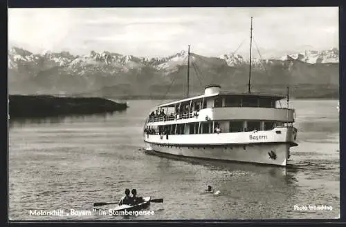 AK Motorschiff Bayern im Starnberger See