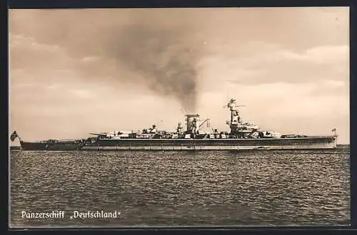 AK Panzerschiff Deutschland auf hoher See, Kriegsmarine