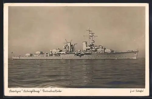 AK Kreuzer Königsberg der deutschen Kriegsmarine, Steuerbordseite