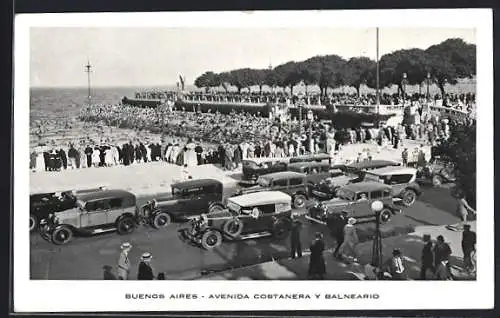 AK Buenos Aires, Avenida Costanera y Balneario, Autos und Strandbad