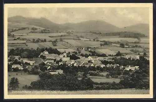 AK Pöggstall /N.-Oe., Totalansicht mit Bergpanorama