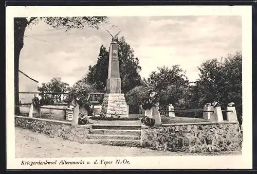 AK Altenmarkt a. d. Ysper, Partie am Kriegerdenkmal