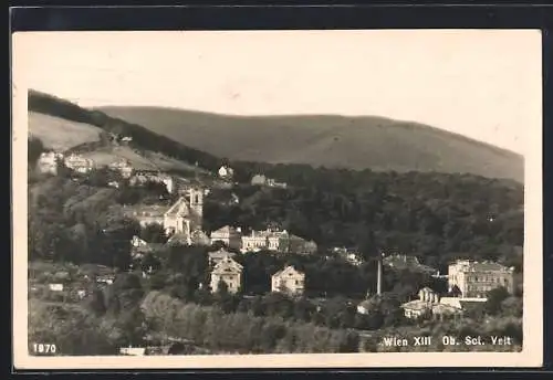 AK Wien-Ober St. Veit, Ortsansicht aus der Vogelschau