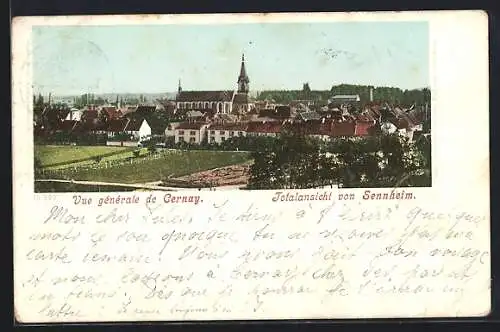 AK Cernay / Sennheim, Teilansicht mit Kirche