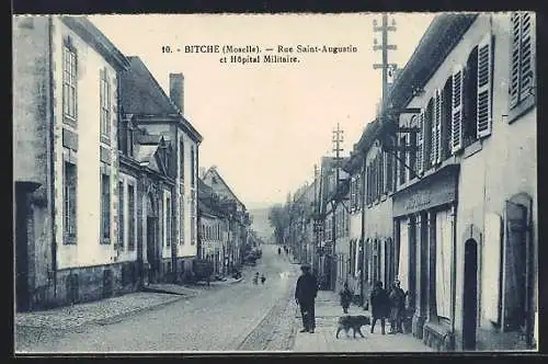 AK Bitche, rue Saint-Augustin et hôpital militaire