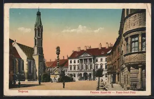 AK Sopron-Ödenburg, Megyeháztér, Partie am Komitatshaus