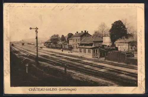 AK Château-Salins, La Gare, Bahnhof