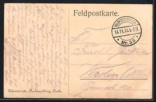 AK Rethel, Feldzug 1914 /15, Zerschossene Mühle