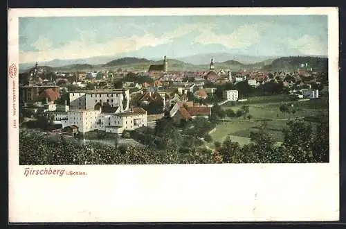 AK Hirschberg / Schles., Panorama mit Kirchtürmen