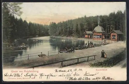 AK Reichenberg / Liberec, Partie am Gondelteich