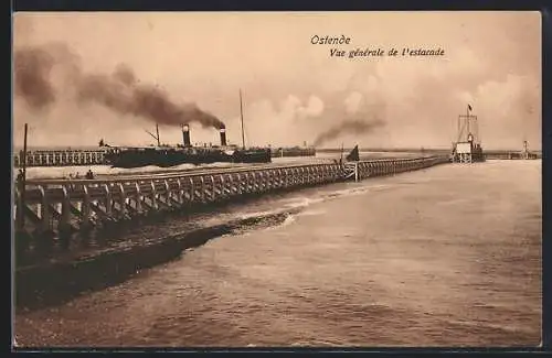 AK Ostende, Vue generale de l`estacade