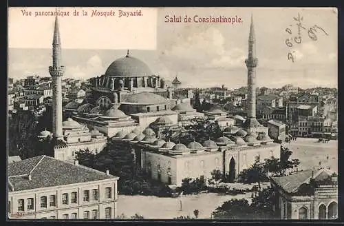 AK Constantinople, Vue panoramique de la Mosquée Bayazid