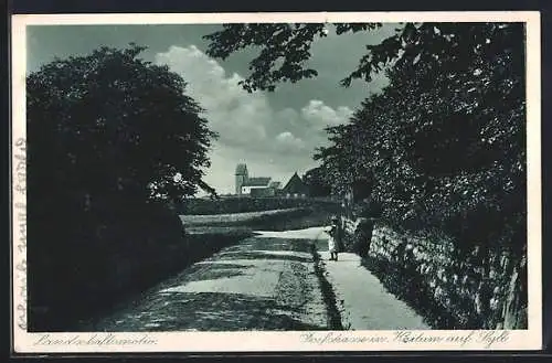 AK Keitum, Dorfstrasse mit Kirche