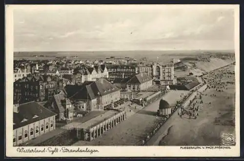 AK Westerland /Sylt, Strandanlagen aus der Vogelschau