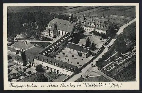 AK Waldfischbach / Pfalz, Flugzeugaufnahme vom Kloster Maria Rosenberg