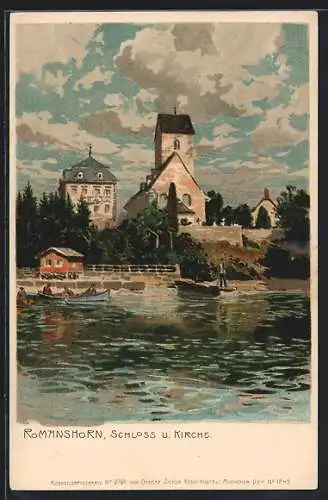 Künstler-AK Romanshorn, Schloss und Kirche