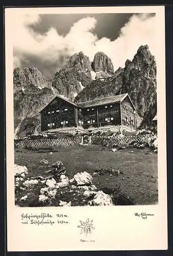 AK Hofpürglhütte, Wolken ziehen hinter der Bischofsmütze auf