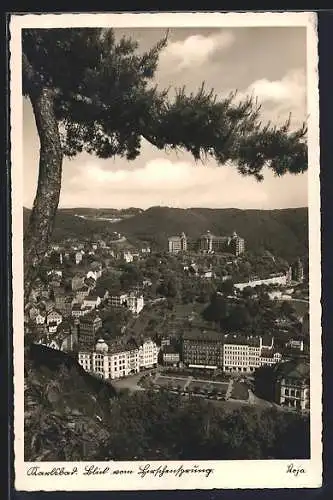 AK Karlsbad, Blick vom Hirschensprung auf den Ort