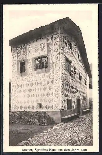 AK Andeer, Sgrafitto-Haus aus dem Jahre 1501