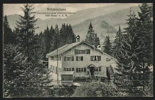 AK Bregenz, Walzerschanz, Österreichisches Grenzwirtshaus