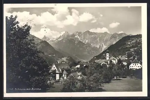 AK Schruns, Ortsansicht mit Zimba