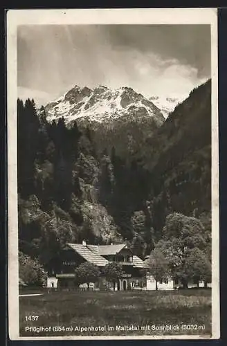 AK Maltatal, Alpenhotel Pflüglhof mit Sonnblick