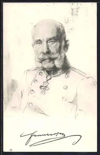 AK Kaiser Franz Josef I. von Österreich in Uniform