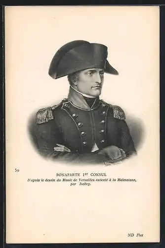 AK Bonaparte I. Cosul als junger Mann in Uniform