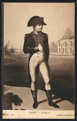 AK Isabey, Napoleon Bonaparte in Uniform mit Hut