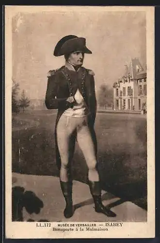 AK Isabey, Napoleon Bonaparte in Uniform mit Hut