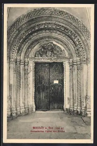 AK Millstatt a. See, Romanisches Portal der Kirche