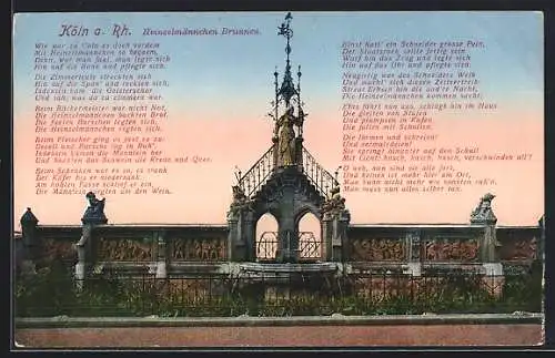 AK Köln a. Rh., Heinzelmännchen Brunnen, Gedicht