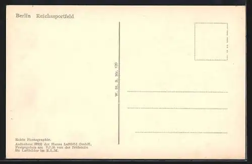 AK Berlin, Reichssportfeld, Fliegeransicht