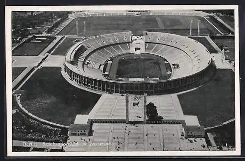 AK Berlin, Reichsportfeld, Fliegeraufnahme von dem Olympiastadion