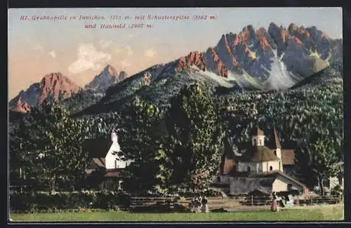 AK Innichen, Heilige Grabkapelle mit Schusterspitze und Haunold