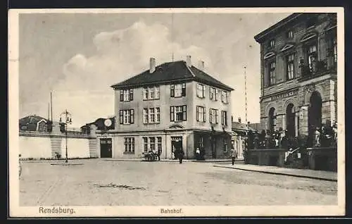 AK Rendsburg, Blick auf den Bahnhofseingang