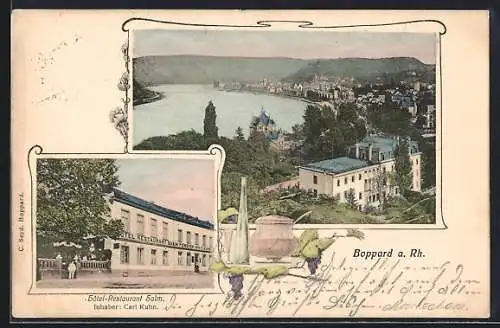 AK Boppard a. Rh., Hotel-Restaurant Salm, Teilansicht